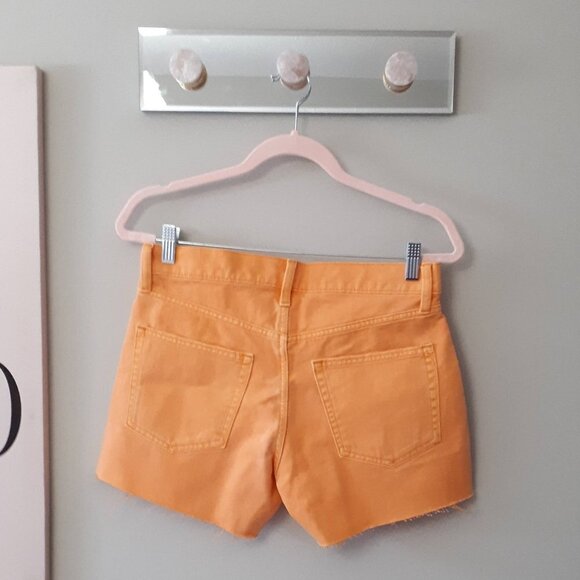 NWT Gap distressed “washed out” faded look orange cotton denim jean shorts, 26 - Picture 8 of 10